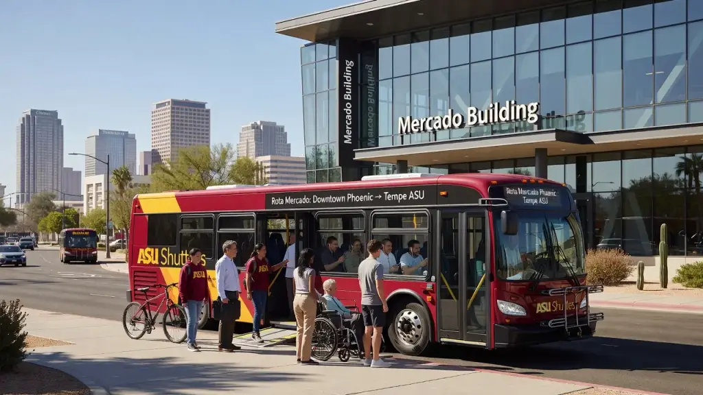Rota Mercado Liga Downtown Phoenix e Tempe na ASU